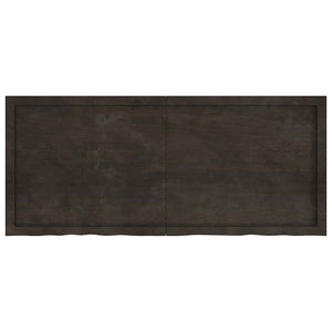 Πάγκος Μπάνιου Σκούρο Καφέ 140x60x(2-6) εκ. Επεξεργ. Μασίφ Ξύλο