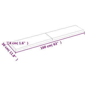Πάγκος Μπάνιου Σκούρο Καφέ 160x30x(2-4) εκ. Επεξεργ. Μασίφ Ξύλο