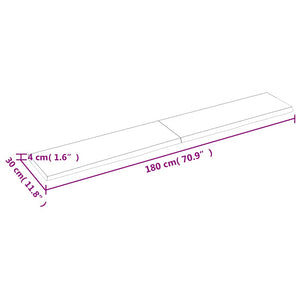 Πάγκος Μπάνιου Σκούρο Καφέ 180x30x(2-4) εκ. Επεξεργ. Μασίφ Ξύλο