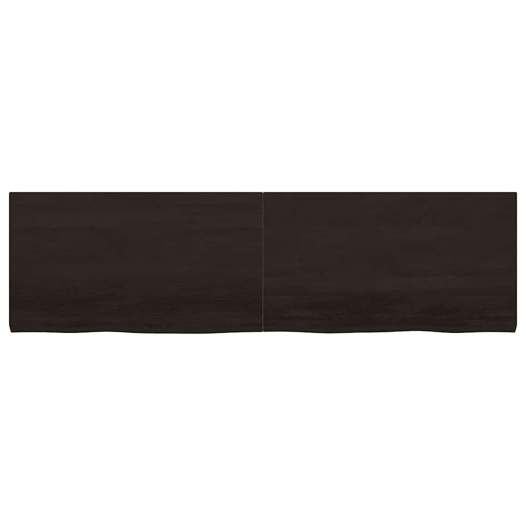 Πάγκος Μπάνιου Σκούρο Καφέ 180x50x(2-4) εκ. Επεξεργ. Μασίφ Ξύλο