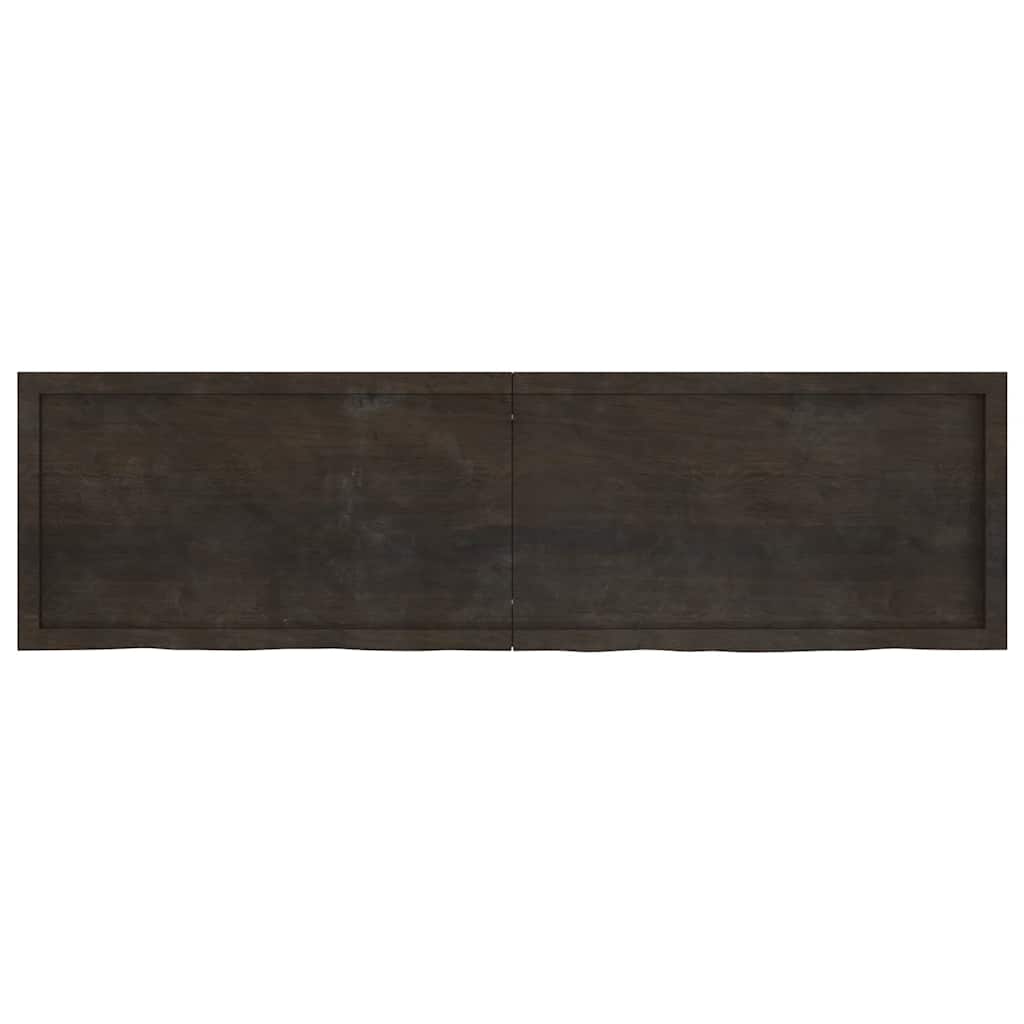 Πάγκος Μπάνιου Σκούρο Καφέ 180x50x(2-6) εκ. Επεξεργ. Μασίφ Ξύλο
