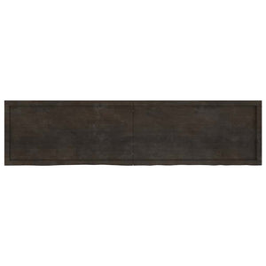 Πάγκος Μπάνιου Σκούρο Καφέ 200x50x(2-6) εκ. Επεξεργ. Μασίφ Ξύλο