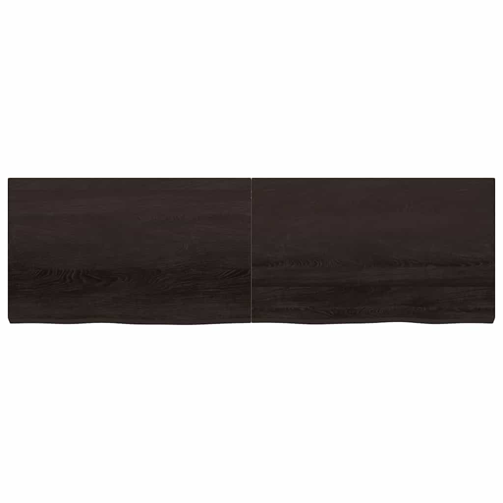 Πάγκος Μπάνιου Σκούρο Καφέ 200x60x(2-6) εκ. Επεξεργ. Μασίφ Ξύλο