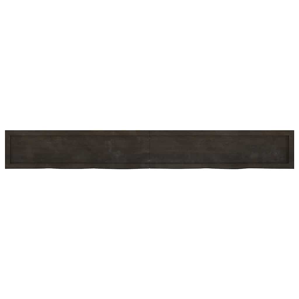 Πάγκος Μπάνιου Σκούρο Καφέ 220x30x(2-4) εκ. Επεξεργ. Μασίφ Ξύλο