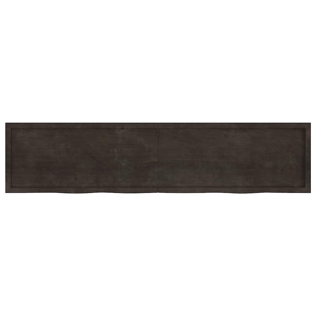 Πάγκος Μπάνιου Σκούρο Καφέ 220x50x(2-4) εκ. Επεξεργ. Μασίφ Ξύλο
