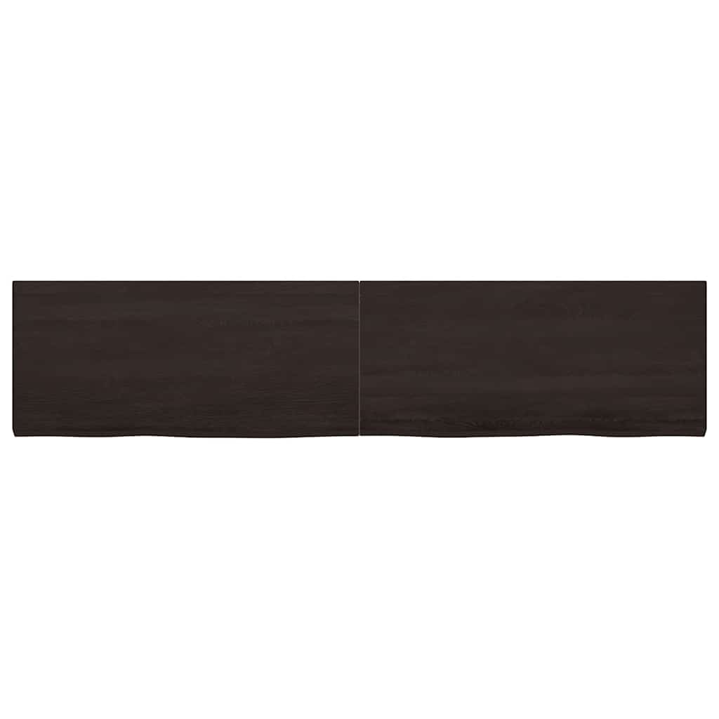 Πάγκος Μπάνιου Σκούρο Καφέ 220x50x(2-4) εκ. Επεξεργ. Μασίφ Ξύλο