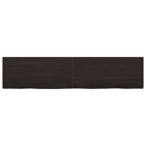 Πάγκος Μπάνιου Σκούρο Καφέ 220x50x(2-4) εκ. Επεξεργ. Μασίφ Ξύλο
