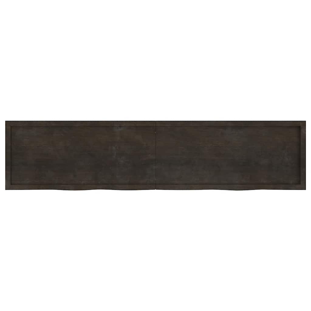 Πάγκος Μπάνιου Σκούρο Καφέ 220x50x(2-6) εκ. Επεξεργ. Μασίφ Ξύλο