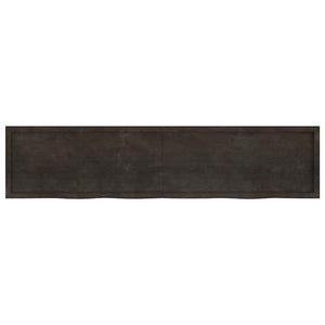 Πάγκος Μπάνιου Σκούρο Καφέ 220x50x(2-6) εκ. Επεξεργ. Μασίφ Ξύλο