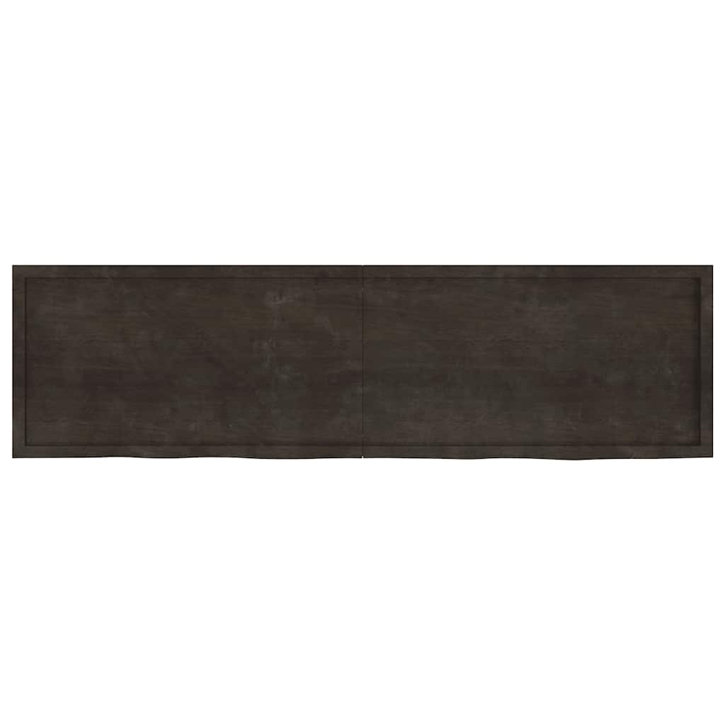 Πάγκος Μπάνιου Σκούρο Καφέ 220x60x(2-4) εκ. Επεξεργ. Μασίφ Ξύλο