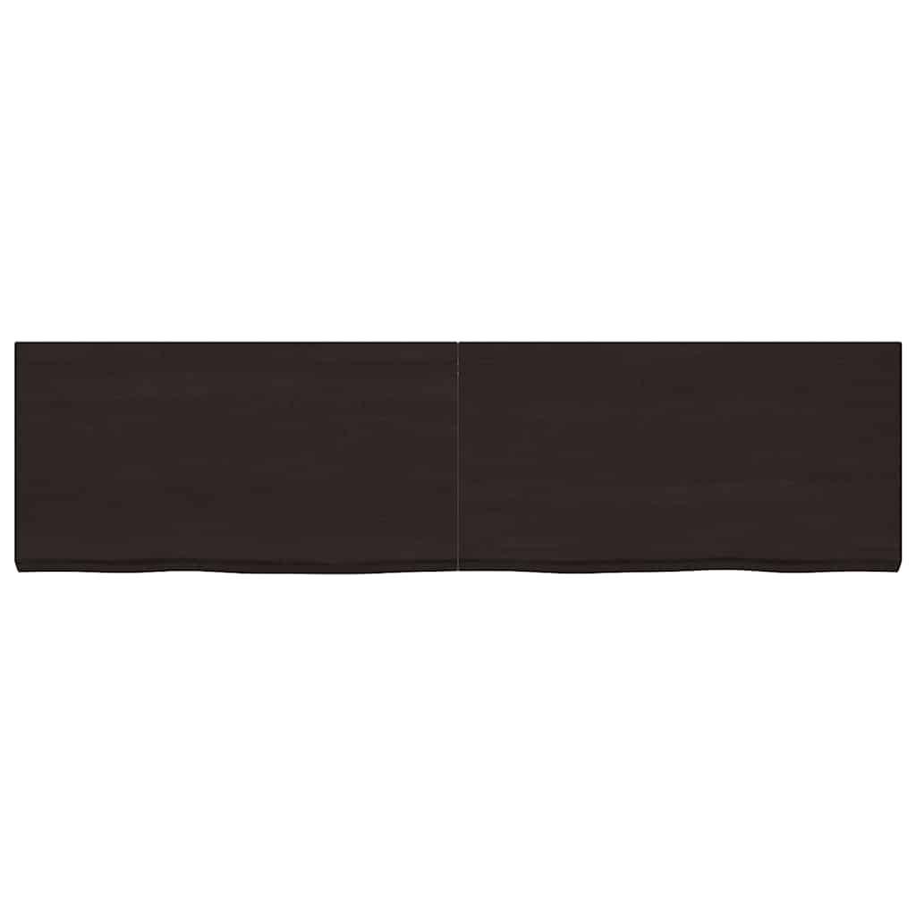 Πάγκος Μπάνιου Σκούρο Καφέ 220x60x(2-6) εκ. Επεξεργ. Μασίφ Ξύλο