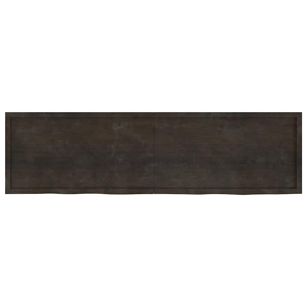 Πάγκος Μπάνιου Σκούρο Καφέ 220x60x(2-6) εκ. Επεξεργ. Μασίφ Ξύλο