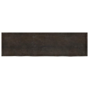 Πάγκος Μπάνιου Σκούρο Καφέ 220x60x(2-6) εκ. Επεξεργ. Μασίφ Ξύλο