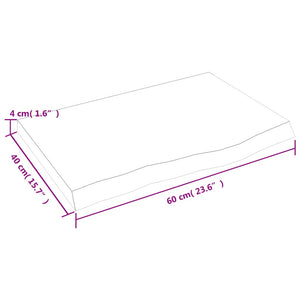 Επιφάνεια Τραπεζιού 60x40x(2-4) εκ Ακατέργαστο Μασίφ Ξύλο Δρυός