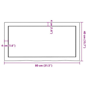 Επιφάνεια Τραπεζιού 80x40x(2-6) εκ Ακατέργαστο Μασίφ Ξύλο Δρυός