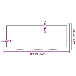Επιφάνεια Τραπεζιού 100x40x(2-4)εκ Ακατέργαστο Μασίφ Ξύλο Δρυός