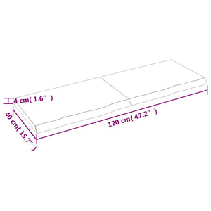 Επιφάνεια Τραπεζιού 120x40x(2-4)εκ Ακατέργαστο Μασίφ Ξύλο Δρυός