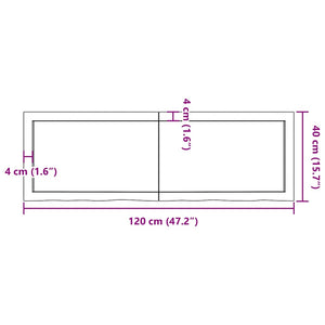 Επιφάνεια Τραπεζιού 120x40x(2-4)εκ Ακατέργαστο Μασίφ Ξύλο Δρυός