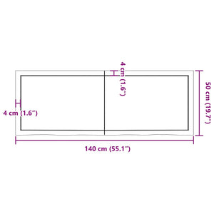 Επιφάνεια Τραπεζιού 140x50x(2-6)εκ Ακατέργαστο Μασίφ Ξύλο Δρυός