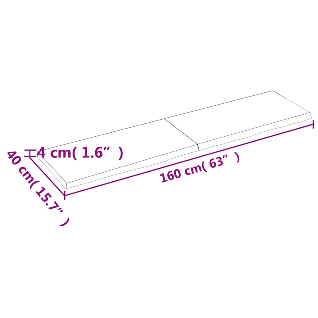 Επιφάνεια Τραπεζιού 160x40x(2-4)εκ Ακατέργαστο Μασίφ Ξύλο Δρυός