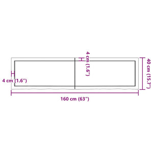 Επιφάνεια Τραπεζιού 160x40x(2-4)εκ Ακατέργαστο Μασίφ Ξύλο Δρυός