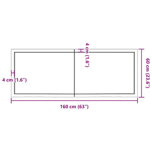 Επιφάνεια Τραπεζιού 160x60x(2-4)εκ Ακατέργαστο Μασίφ Ξύλο Δρυός