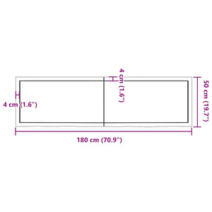 Επιφάνεια Τραπεζιού 180x50x(2-4)εκ Ακατέργαστο Μασίφ Ξύλο Δρυός - Pakobazaar
