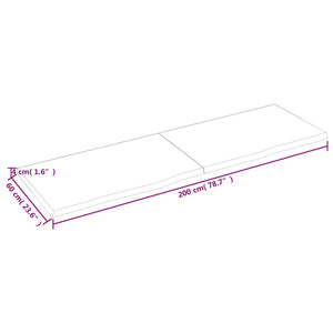 Επιφάνεια Τραπεζιού 200x60x(2-4)εκ Ακατέργαστο Μασίφ Ξύλο Δρυός