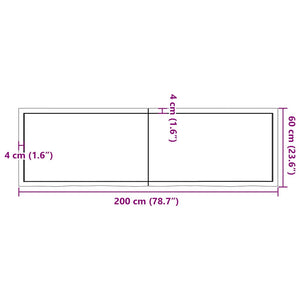 Επιφάνεια Τραπεζιού 200x60x(2-4)εκ Ακατέργαστο Μασίφ Ξύλο Δρυός