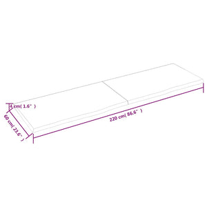 Επιφάνεια Τραπεζιού 220x60x(2-4)εκ Ακατέργαστο Μασίφ Ξύλο Δρυός - Pakobazaar