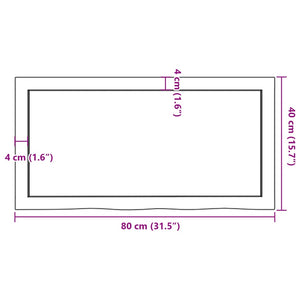 Επιφ Τραπεζιού Αν Καφέ 80x40x(2-4)εκ. Επεξ. Μασίφ Ξύλο Δρυός