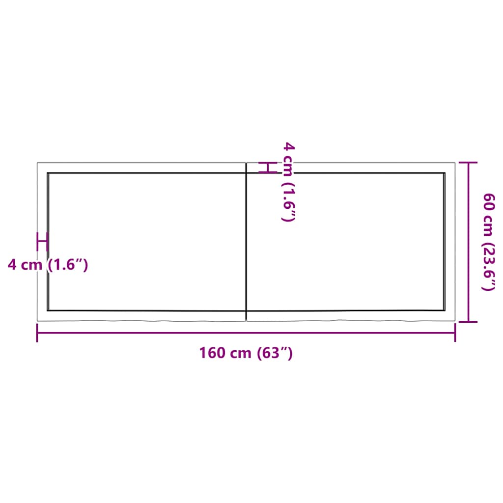 Επιφ Τραπεζιού Αν Καφέ 160x60x(2-6)εκ. Επεξ. Μασίφ Ξύλο Δρυός - Pakobazaar