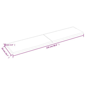 Επιφ Τραπεζιού Αν Καφέ 220x50x(2-4)εκ. Επεξ. Μασίφ Ξύλο Δρυός