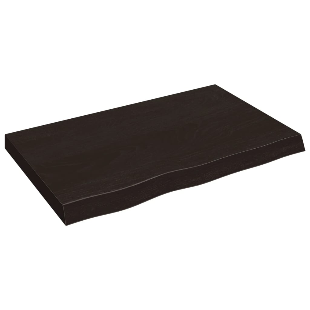 Επιφάνεια Τραπεζιού Σκούρο Καφέ 80x50x(2-6) εκ Επεξ. Μασίφ Δρυς