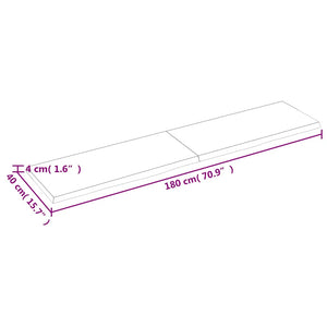 Επιφάνεια Τραπεζιού Σκούρο Καφέ 180x40x(2-4)εκ Επεξ. Μασίφ Δρυς