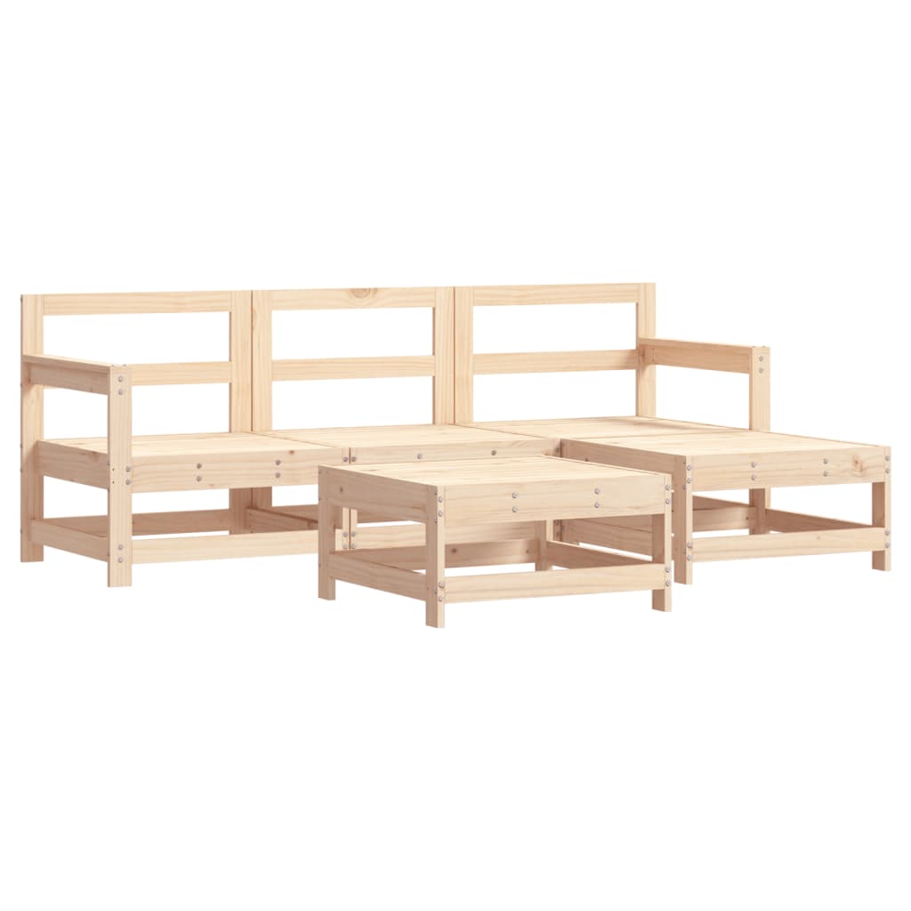 Σαλόνι Κήπου Σετ 5 Τεμαχίων από Μασίφ Ξύλο με Μαξιλάρια