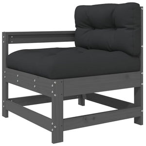Σαλόνι Κήπου Σετ 6 Τεμαχίων Γκρι από Μασίφ Ξύλο με Μαξιλάρια