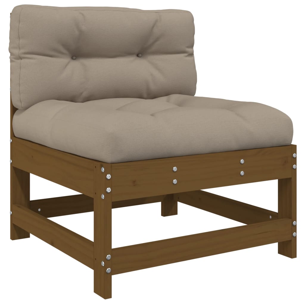 Σετ Σαλονιού Κήπου 6 Τεμαχίων Μελί από Μασίφ Ξύλο με Μαξιλάρια
