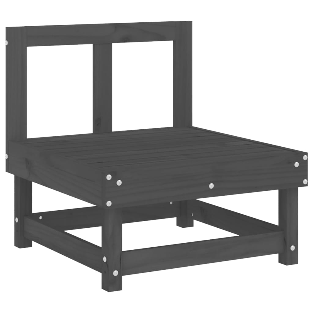 Σαλόνι Κήπου Γκρι Σετ 5 Τεμαχίων από Μασίφ Ξύλο Πεύκου