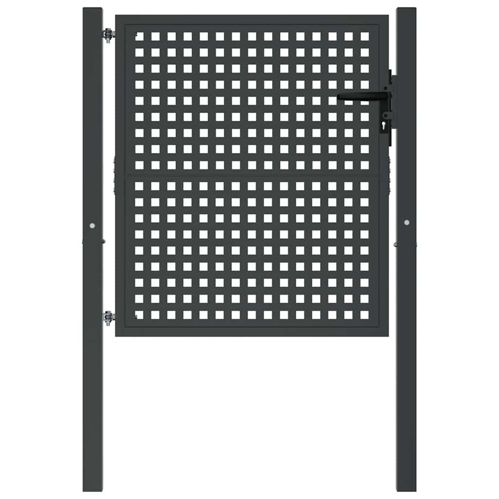 Πόρτα Κήπου Ανθρακί 100x100 εκ. Ατσάλι - Pakobazaar