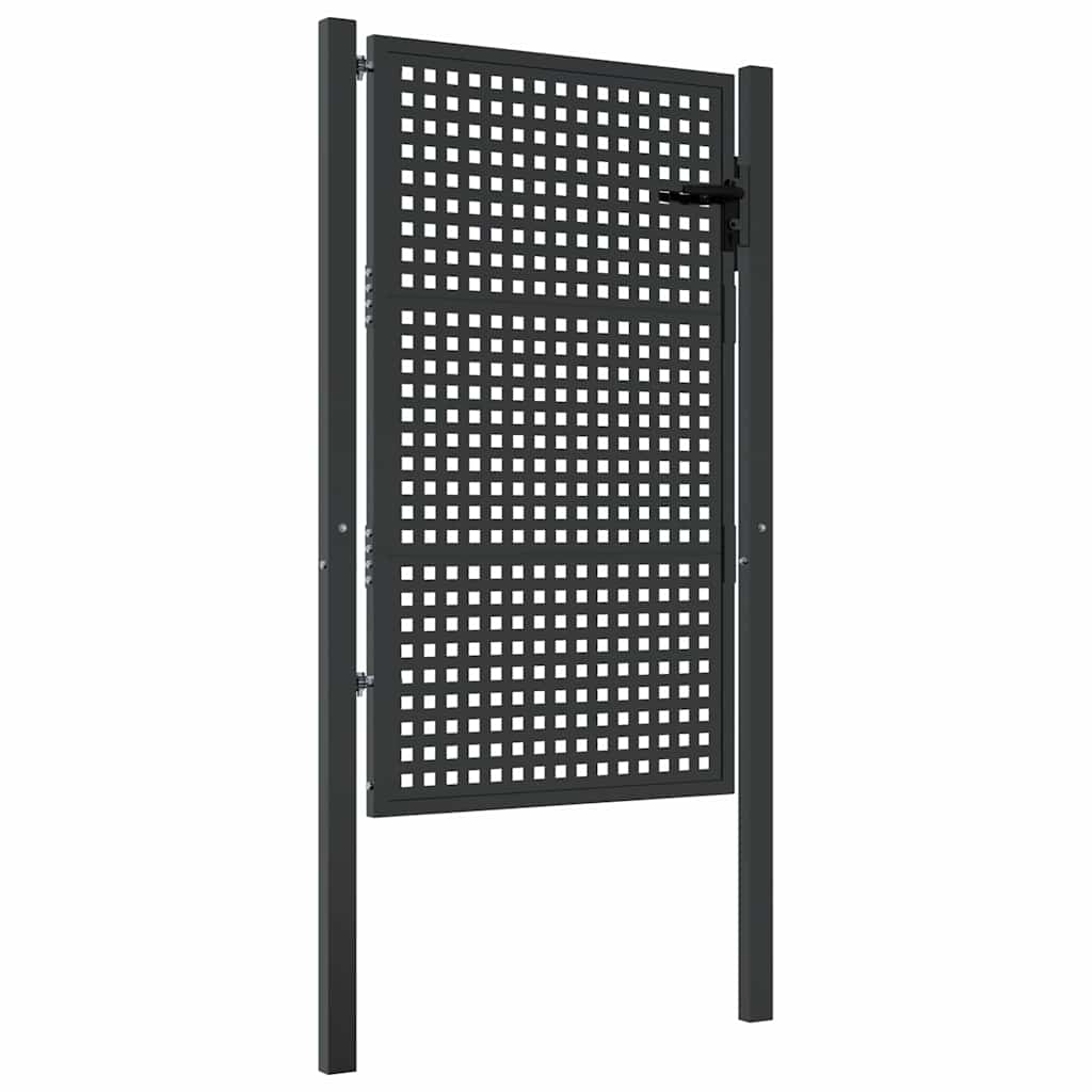 Πόρτα Κήπου Ανθρακί 100x125 εκ. Ατσάλι - PAKOBAZAAR