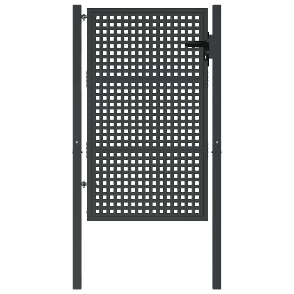 Πόρτα Κήπου Ανθρακί 100x125 εκ. Ατσάλι - PAKOBAZAAR