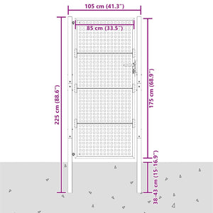 Πόρτα Κήπου Ανθρακί 100x175 εκ. Ατσάλι - Pakobazaar