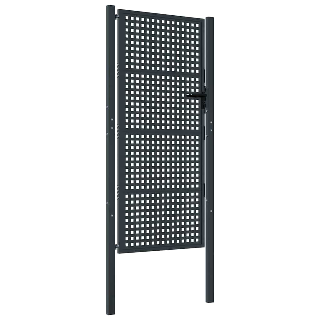 Πόρτα Κήπου Ανθρακί 100x200 εκ. Ατσάλι - PAKOBAZAAR