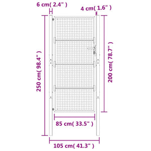 Πόρτα Κήπου Ανθρακί 100x200 εκ. Ατσάλι - PAKOBAZAAR