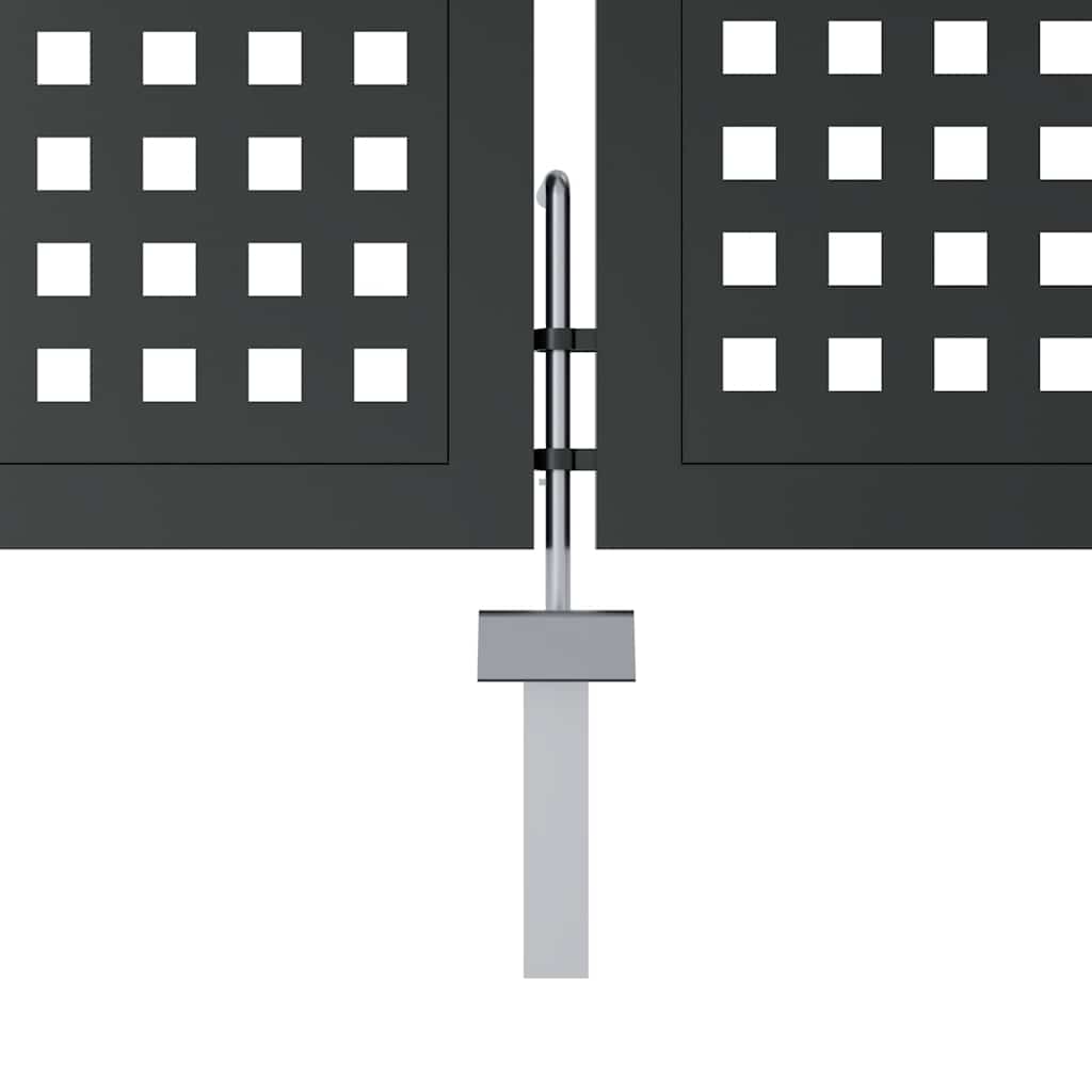 Πόρτα Κήπου Ανθρακί 300x75 εκ. Ατσάλι - Pakobazaar