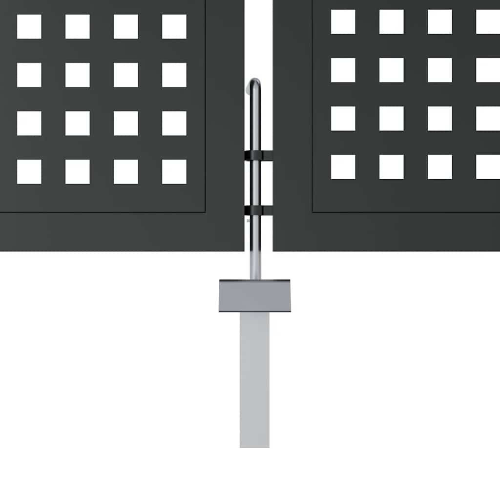 Πόρτα Κήπου Ανθρακί 300x100 εκ. Ατσάλι - PAKOBAZAAR