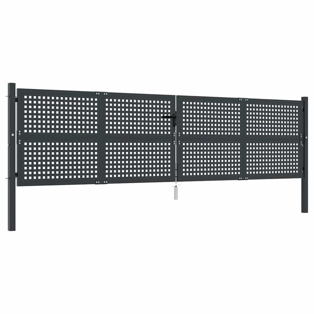 Πόρτα Κήπου Ανθρακί 400x150 εκ. Ατσάλι