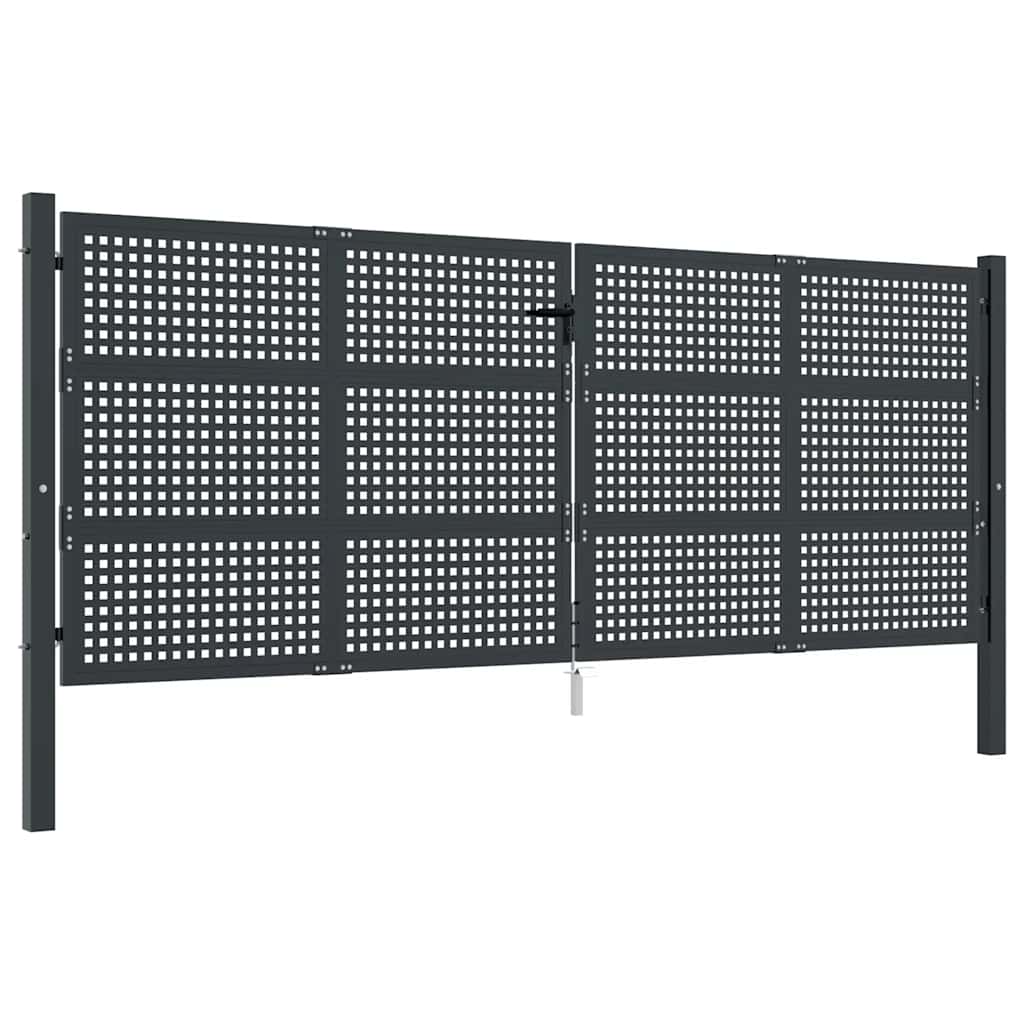 Πόρτα Κήπου Ανθρακί 400x125 εκ. Ατσάλι - Pakobazaar