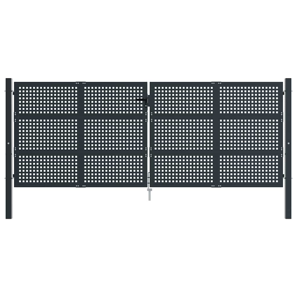 Πόρτα Κήπου Ανθρακί 400x125 εκ. Ατσάλι - Pakobazaar
